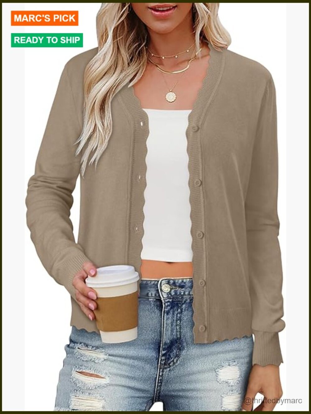 Dressy Open Front Button Down Cardigan Sweater - Long Sleeve V-Neck Knit
